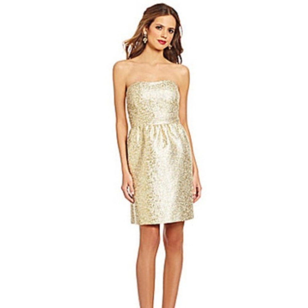 Gianni Bini Gold Strapless Dress